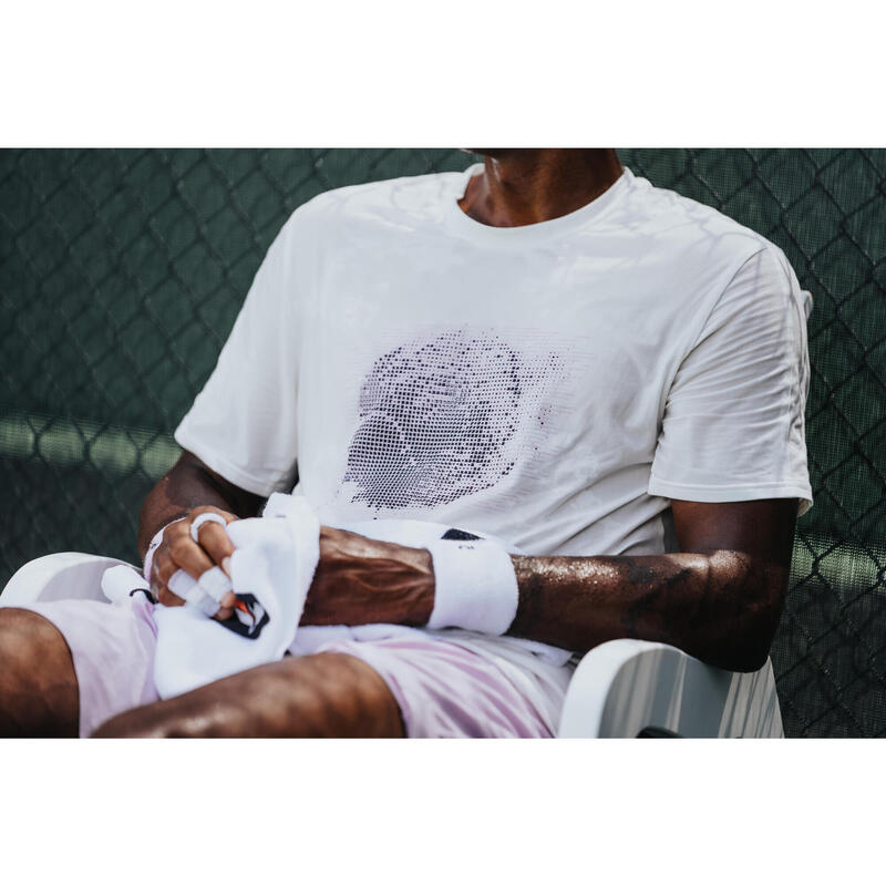 T-Shirt de Tennis homme - TTS Soft Balle Blanc Lilas Gaël Monfils