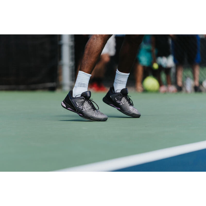 CALÇADO DE TÉNIS HOMEM MULTICOURT - ARTENGO TS960 CINZA LILÁS GAEL MONFILS