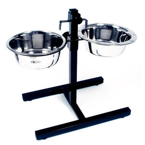 Soporte Doble Comedero+Bebedero 2,8 l Perro Metal Ajustable MartinSellier