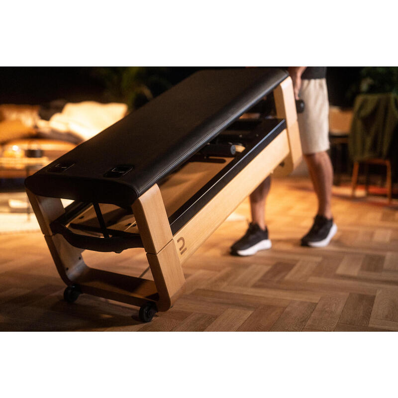 Self-Powered Folding Wooden Bench and Rowing Machine