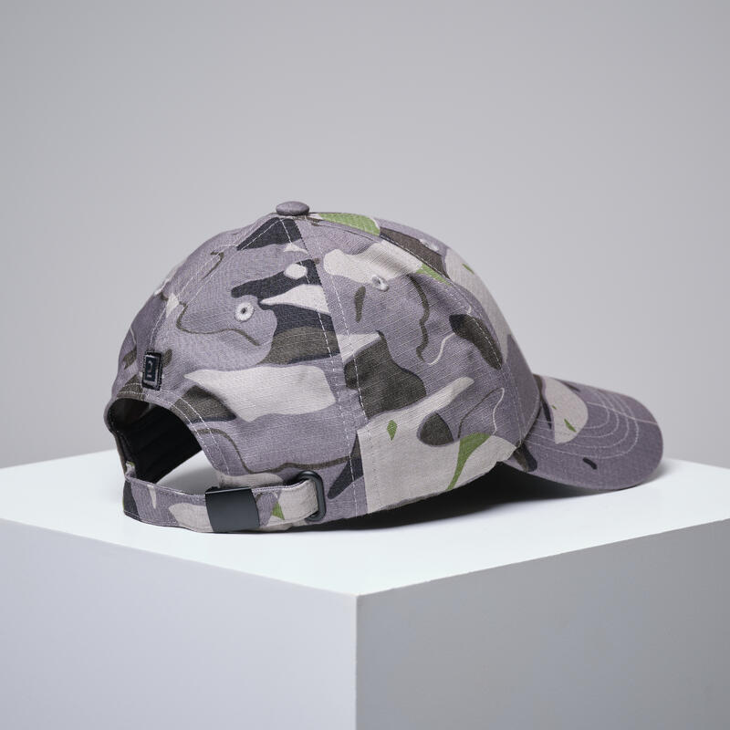 Gorra Caza Solognac 100 Niños Camuflaje Militar Woodland Gris