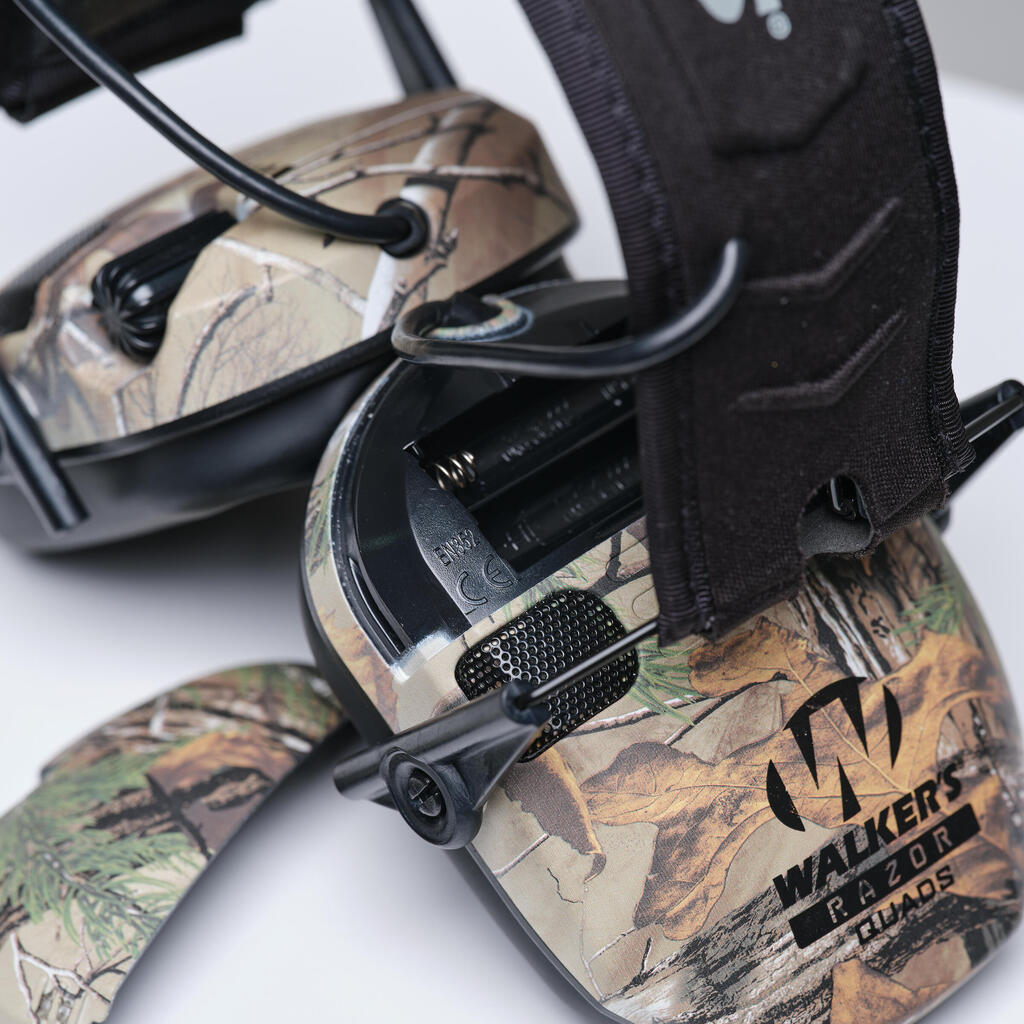 ELECTRONIC NOISE-REDUCING EAR DEFENDERS WALKER’S RAZOR QUADS - CAMO