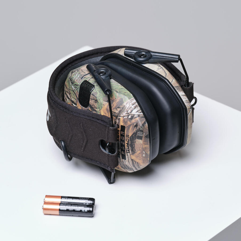 ELECTRONIC NOISE-REDUCING EAR DEFENDERS WALKER’S RAZOR QUADS - CAMO