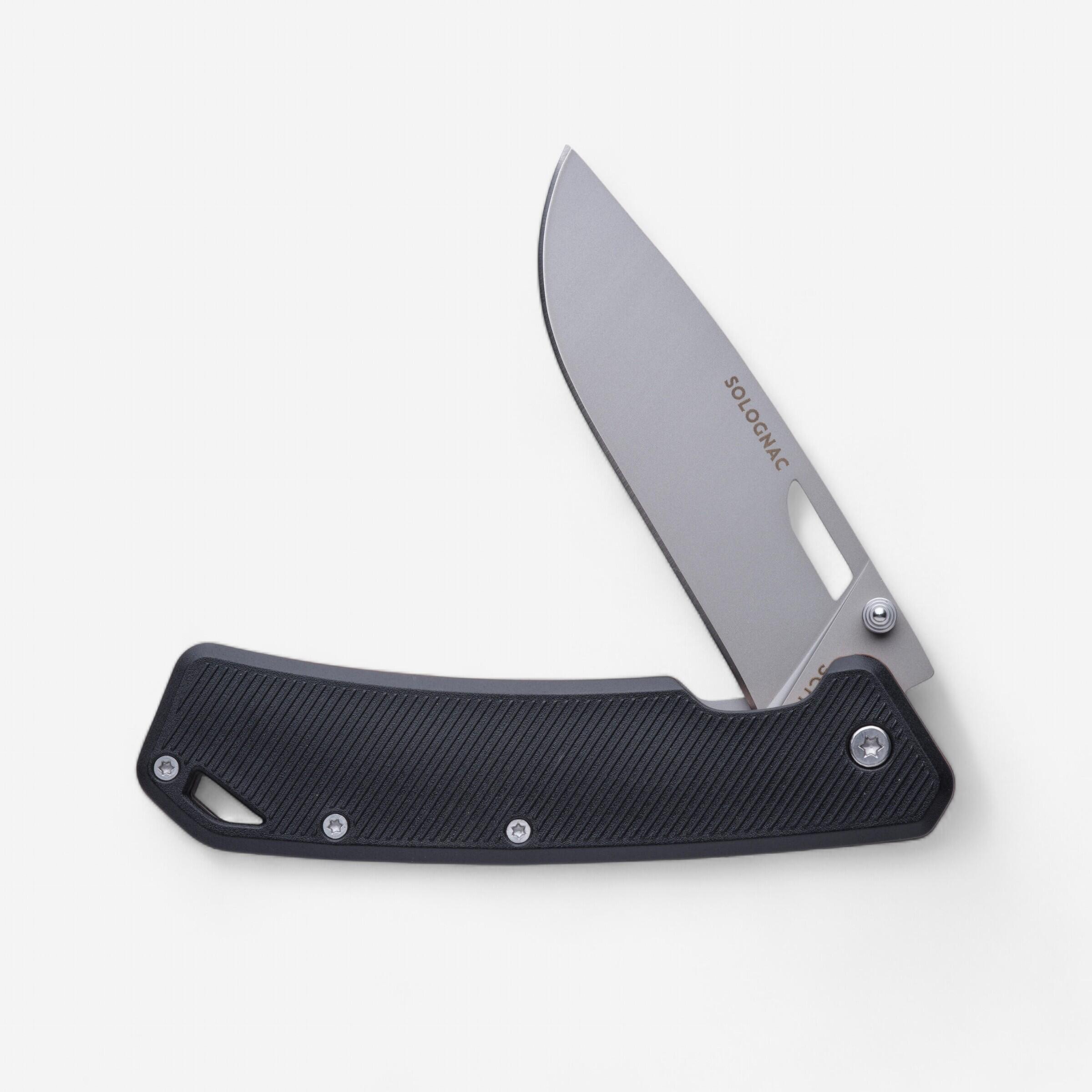 Couteau Chasse Pliant Axis 85 Grip V2 Noir - SOLOGNAC