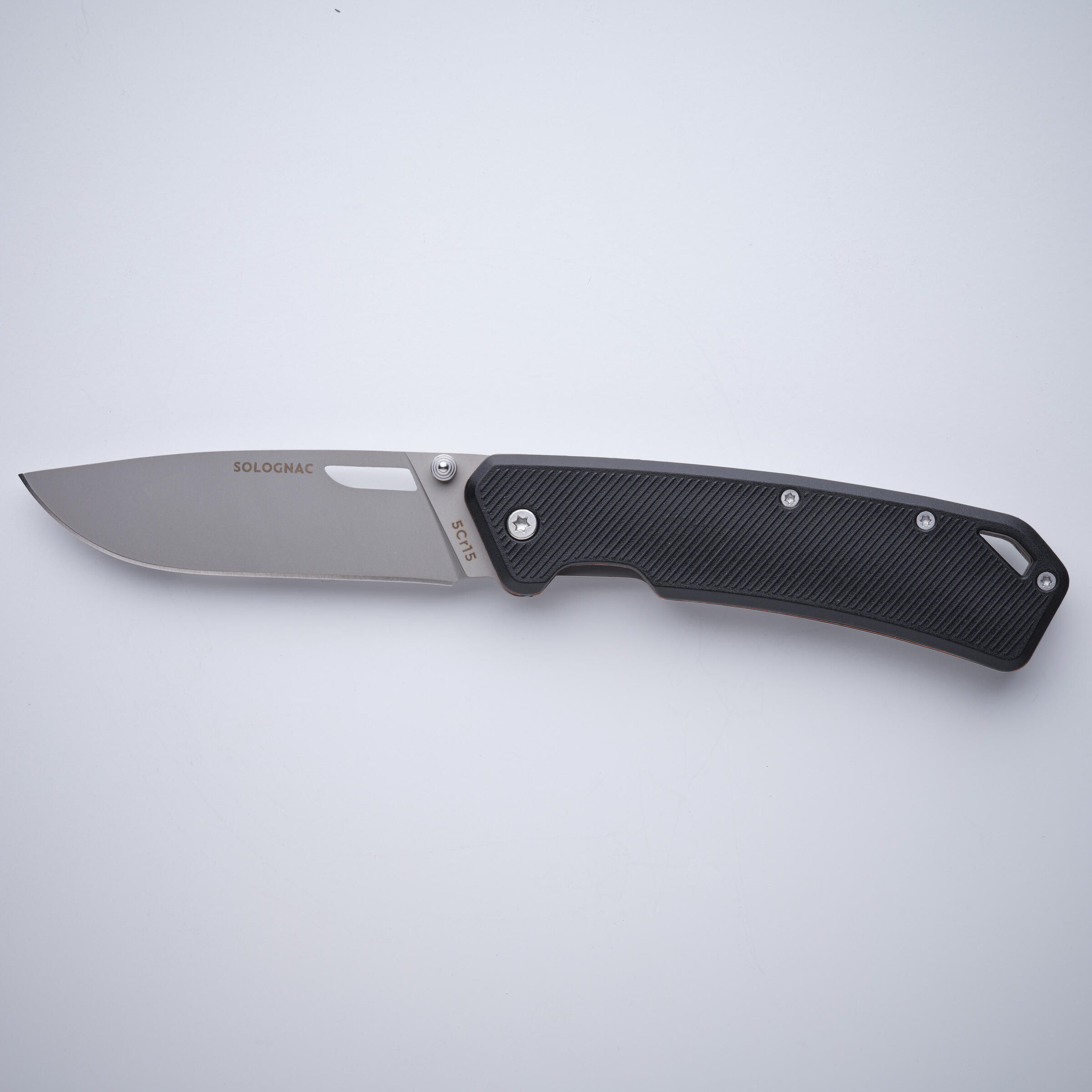 Hunting Axis 85 folding knife V2 black grip - SOLOGNAC