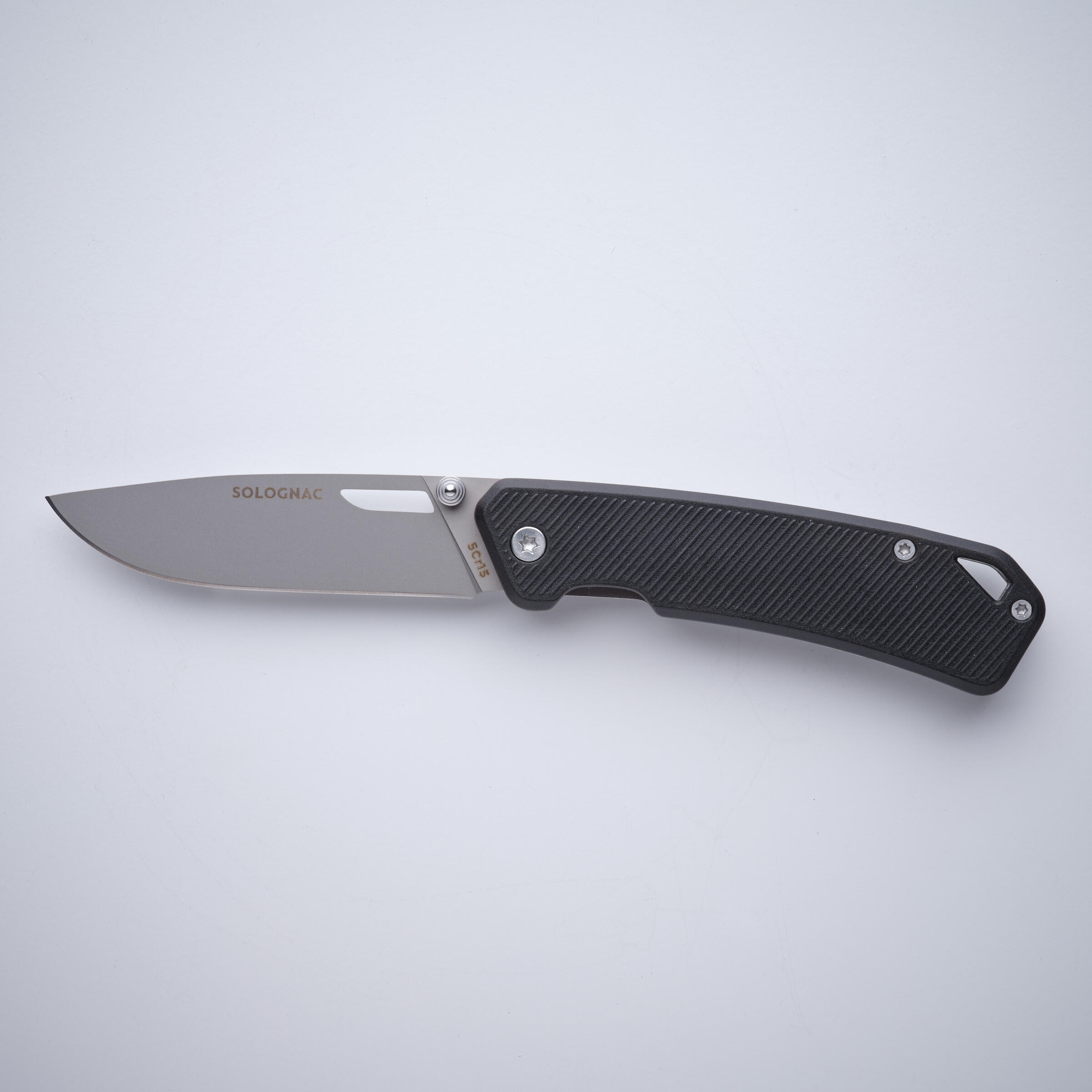 Hunting Axis 75 folding knife V2 black grip - SOLOGNAC