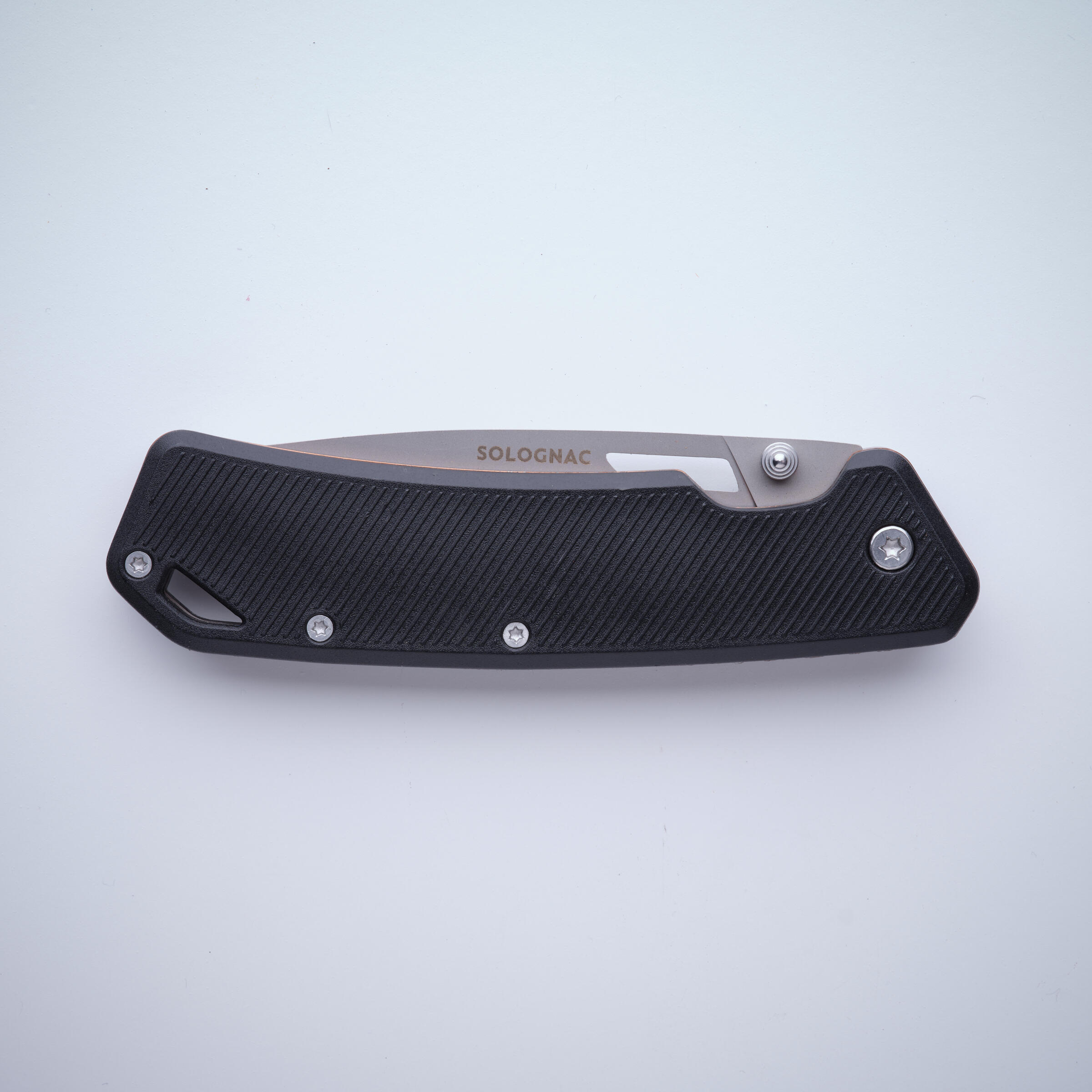 Hunting Axis 75 folding knife V2 black grip - SOLOGNAC