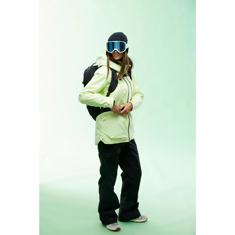 Ski-jas voor dames FR100 fluogeel