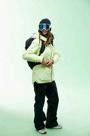 WOMEN’S SKI JACKET FR100 – NEON YELLOW