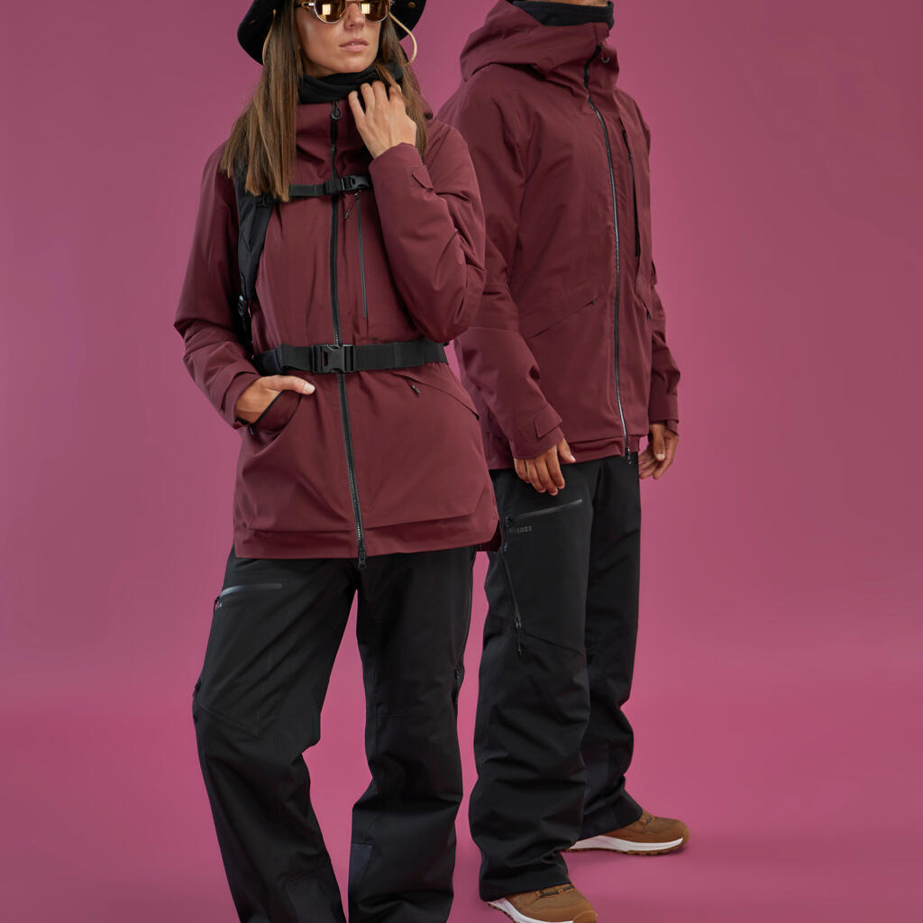 WOMEN’S SKI JACKET FR100 – BURGUNDY