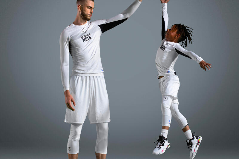 Legginsy do koszykówki 3/4 dla kobiet i mężczyzn NBA Tarmak 500 Brooklyn Nets