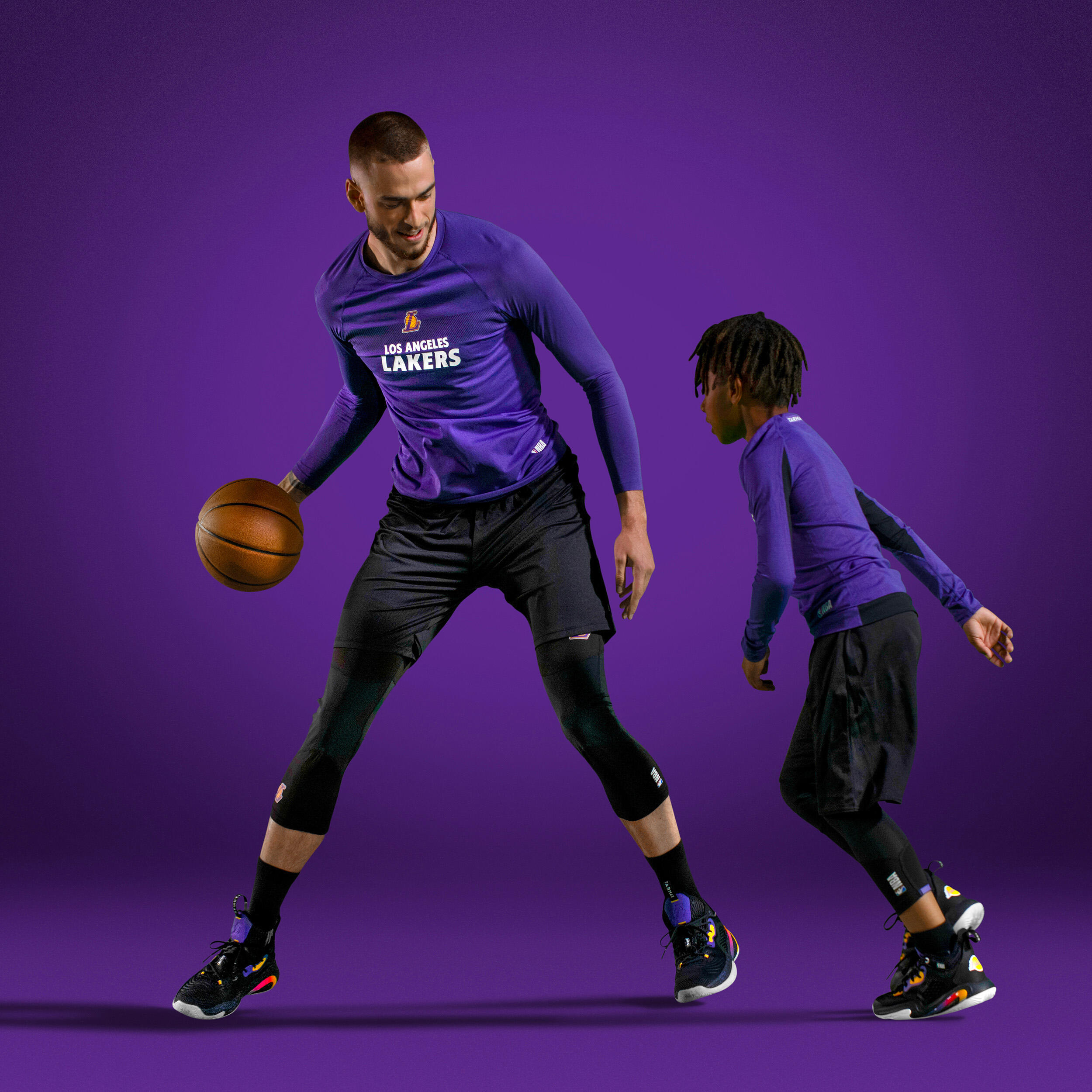 Men's/Women's Basketball Base Layer Jersey UT500 - NBA Los Angeles Lakers/Purple 11/14