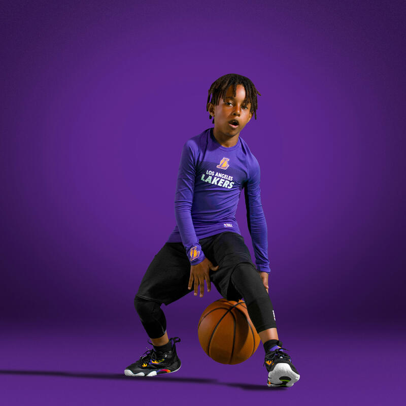 Kinder 3/4-Tights Funktionshose NBA Los Angeles Lakers - 500 schwarz
