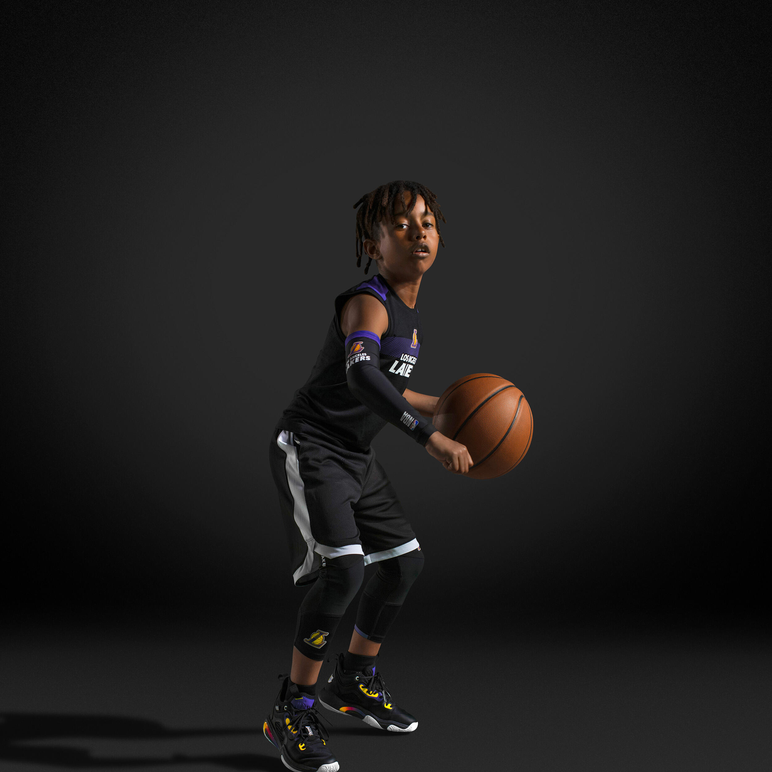 Camiseta interior de baloncesto NBA Los Angeles Lakers sin mangas Niño - UT500 Negro 9/11