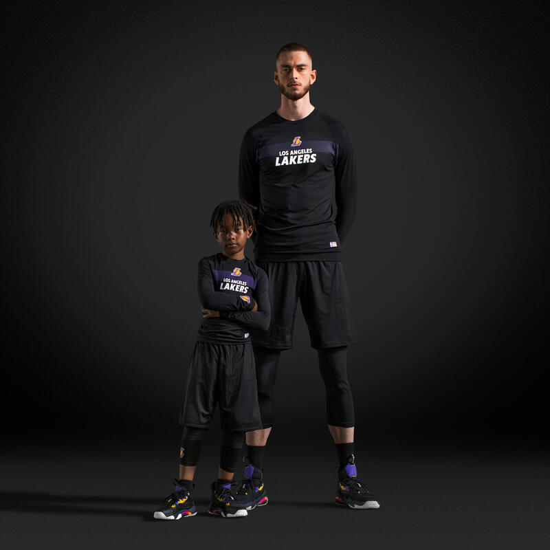 兒童長袖底層 - NBA湖人隊/黑色