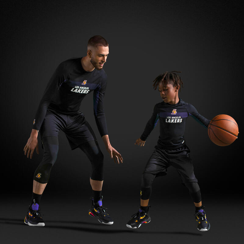 Basketball Funktionsshirt UT500 NBA Los Angeles Lakers Kinder schwarz