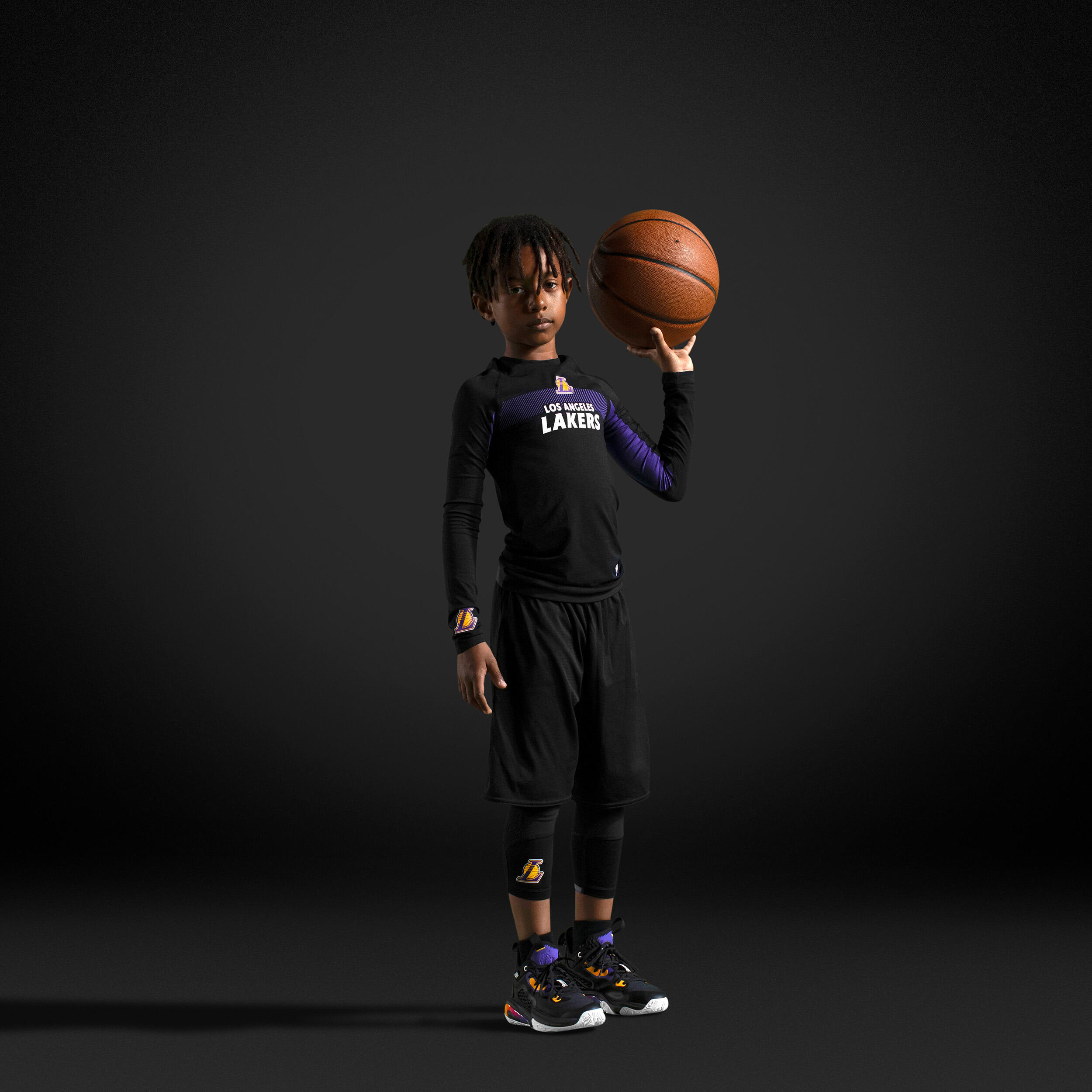Dětský basketbalový dres UT500 Los Angeles Lakers černý  11/13
