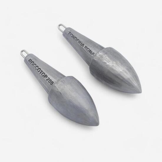 Piombo pesca surfcasting Fonderia di Roma Roccotop anello inox x2