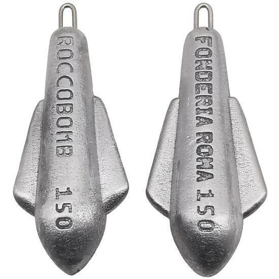 Piombo pesca surfcasting Fonderia di Roma Roccobomb anello inox 2 pezzi