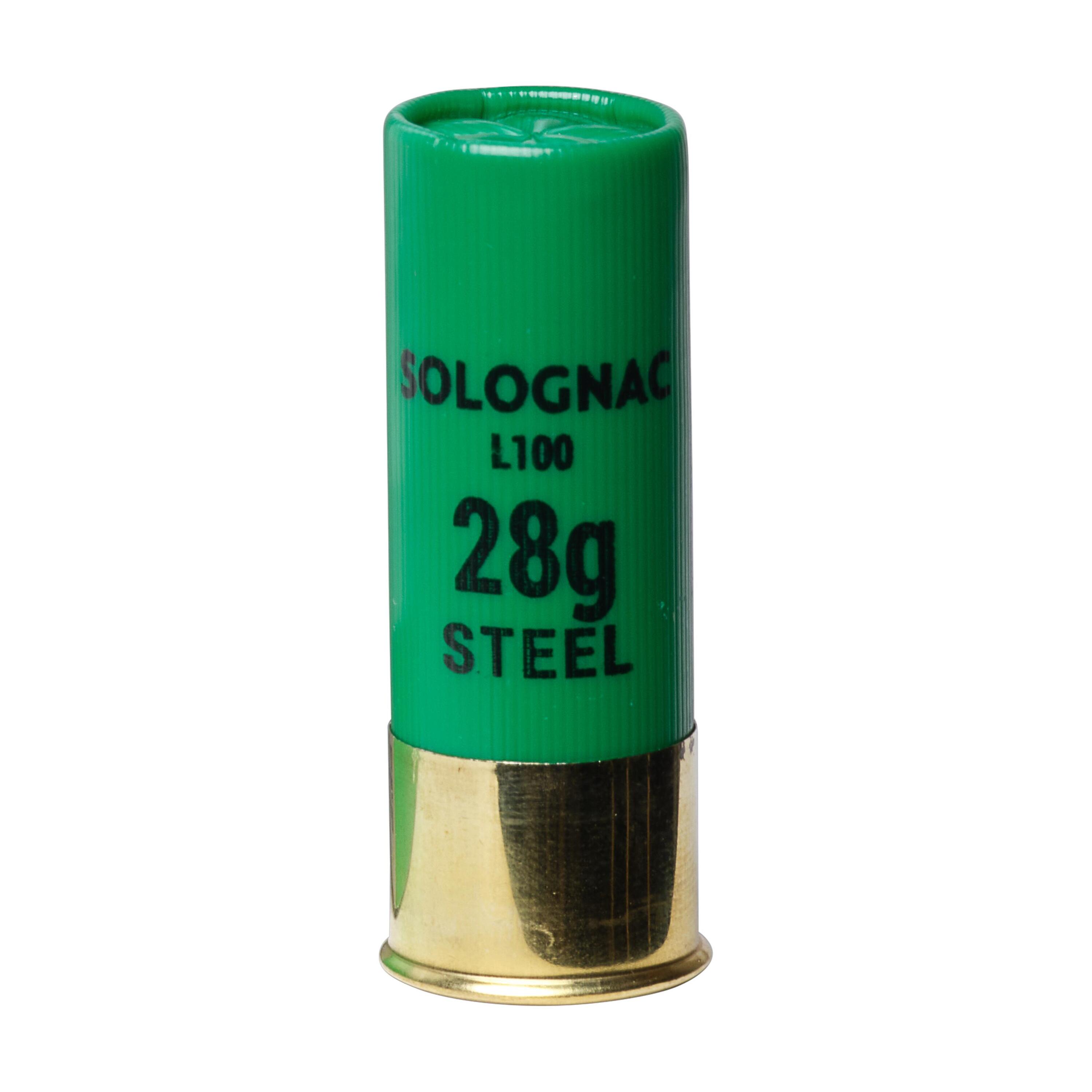 Cartucho Caza Solognac L100 28 g Cal 12/70 Baja Presión Perdigón Acero N° 4 x25 4/4