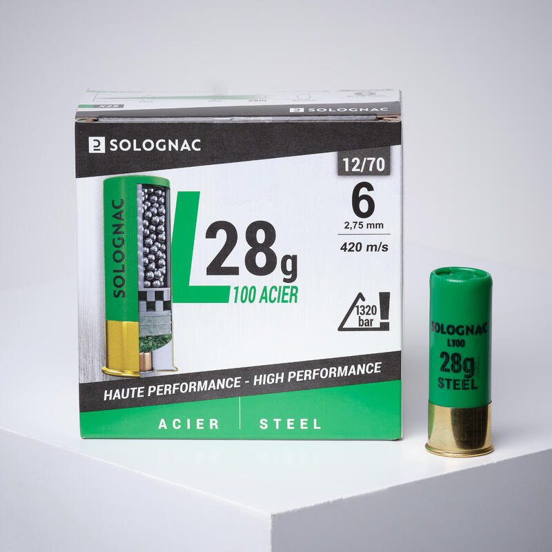 Cartouche L100 28gr Haute Vitesse CALIBRE 12/70 BILLE Acier N°5 X25