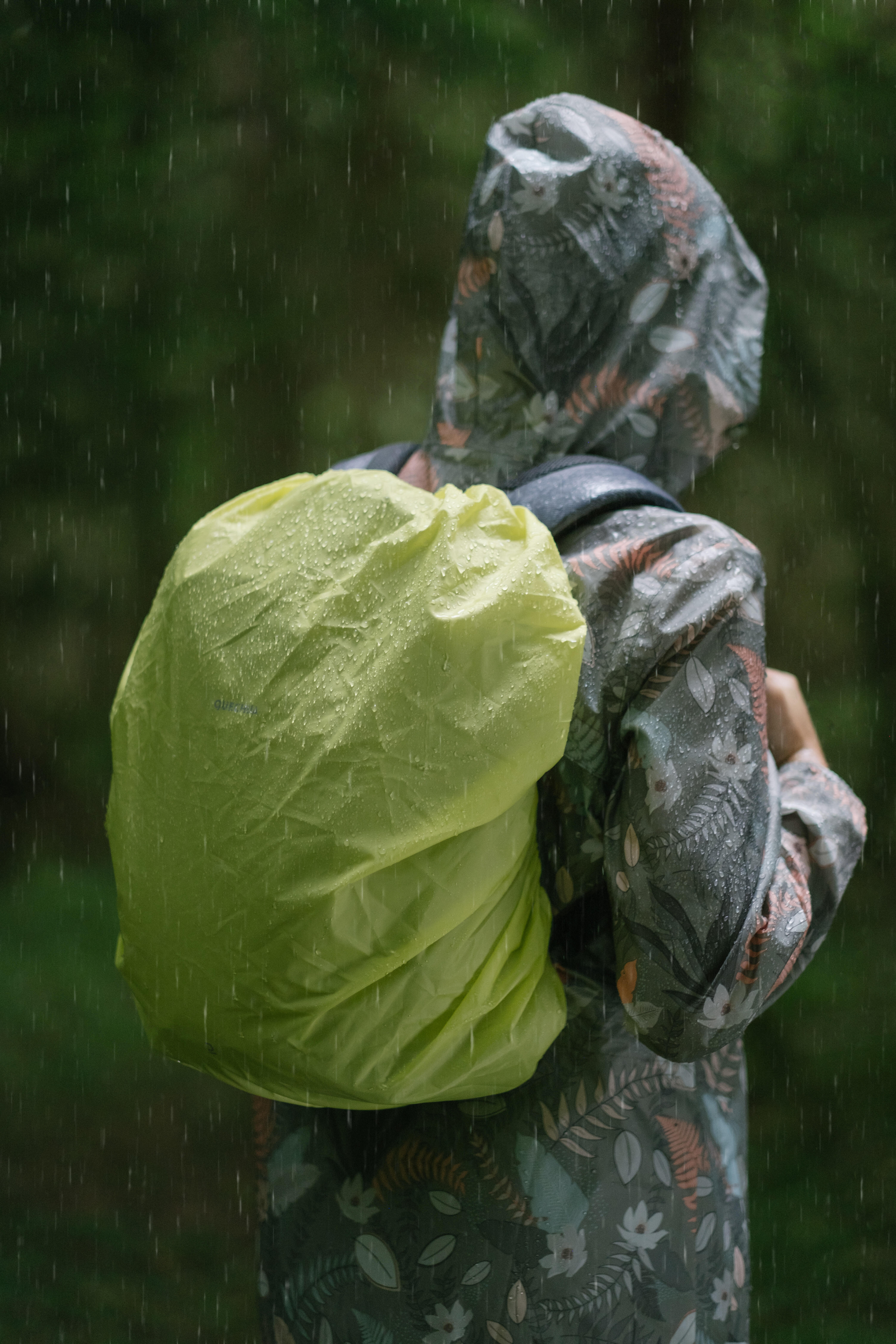 Housse de pluie pour sac à dos 10/20 L - jaune - QUECHUA