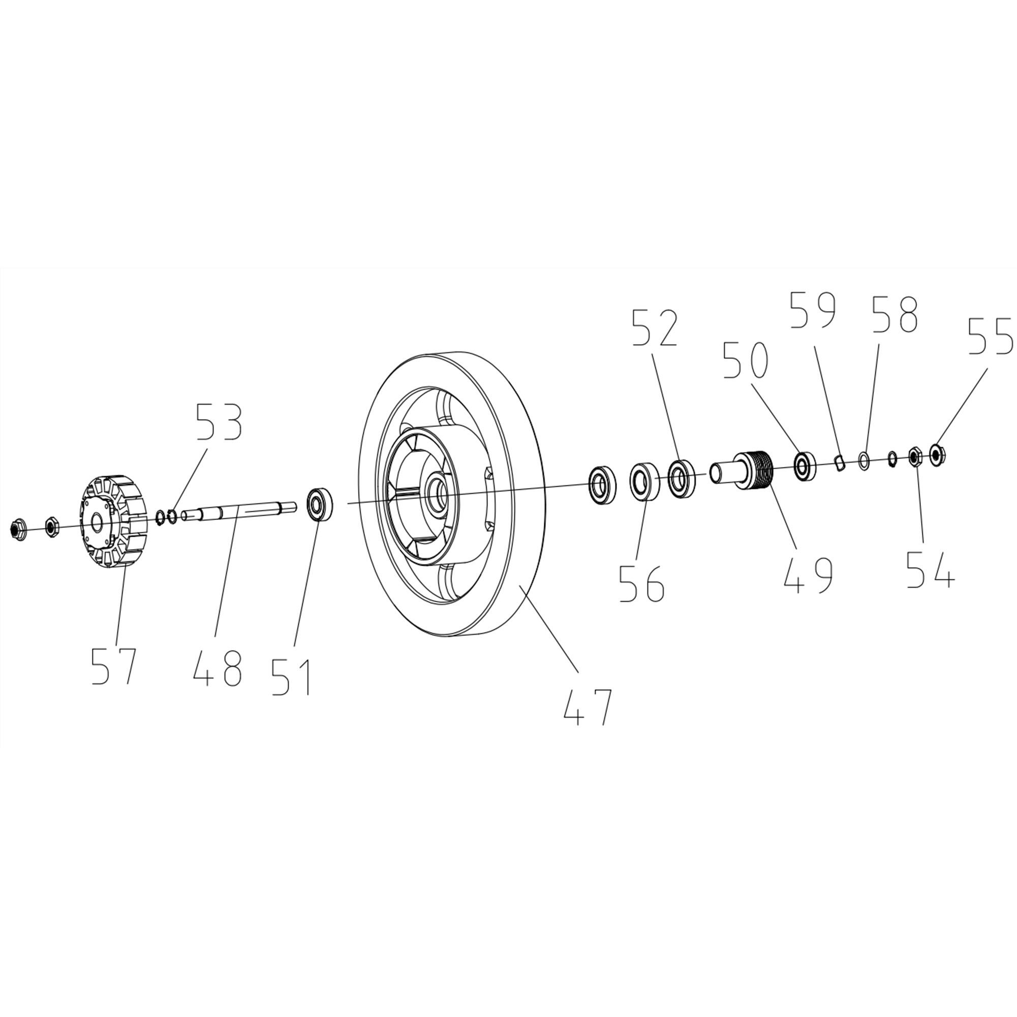 Eb 900 roue d'inertie 3/4