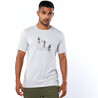 Men's Indian Original Cotton Blend Gym T-shirt Crew Neck 500 - Light Grey