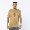 Men's Indian Original Cotton Blend Gym T-shirt Crew Neck 500 - Beige