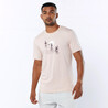 Men's Indian Original Cotton Blend Gym T-shirt Crew Neck 500 -Pale Pink