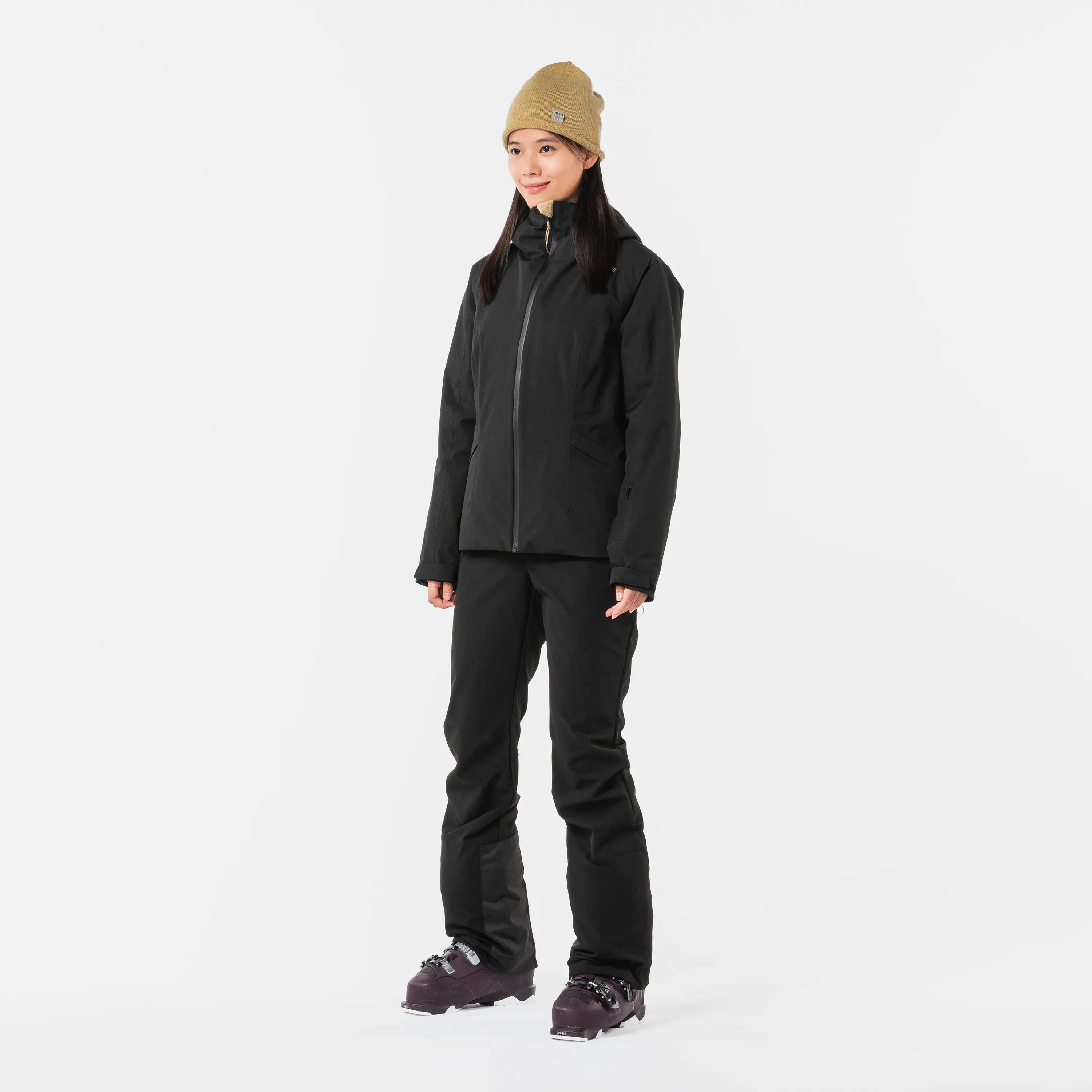 Pantaloni sci donna 500 SLIM neri 2/22