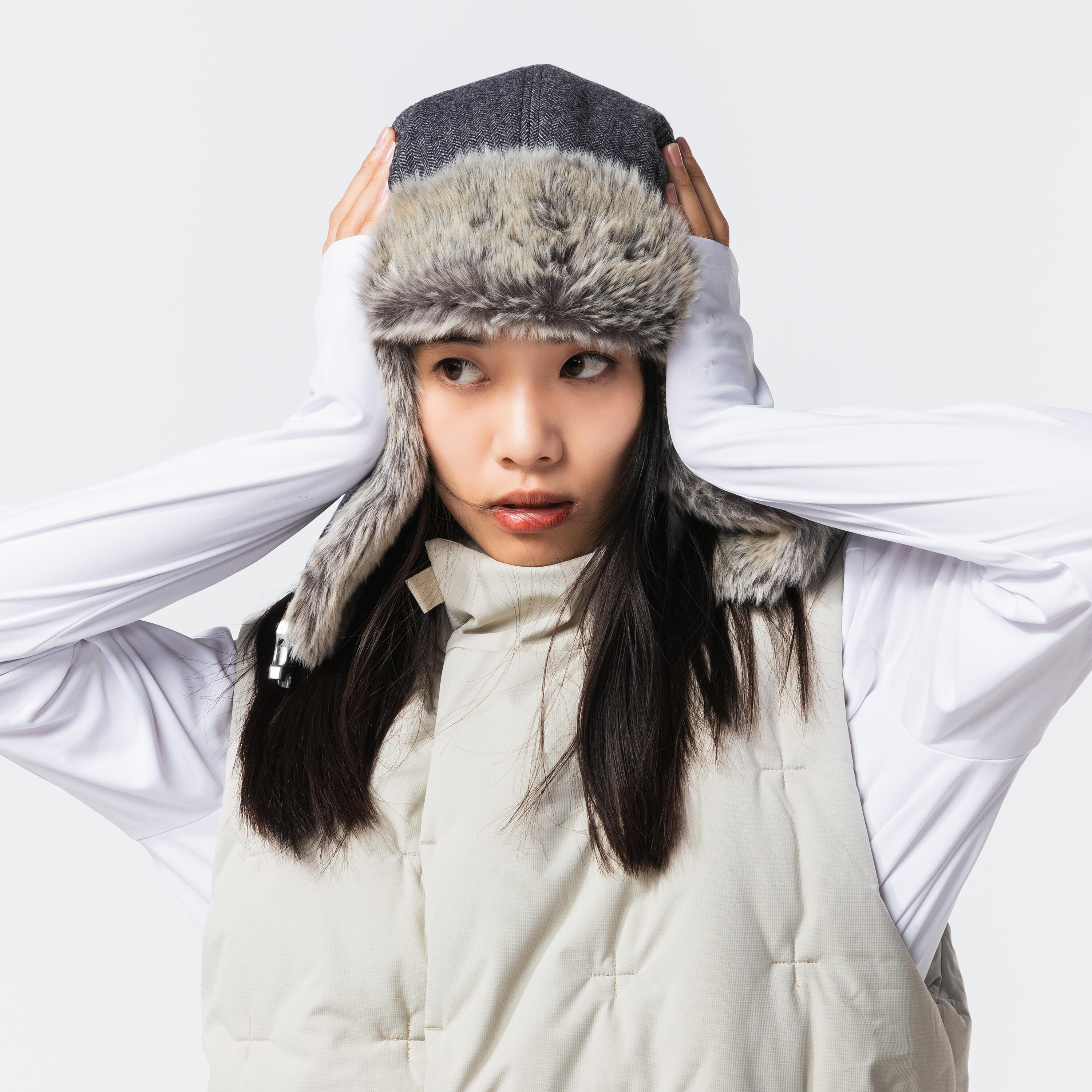 Adults' winter ushanka Cruising Fur - Grey