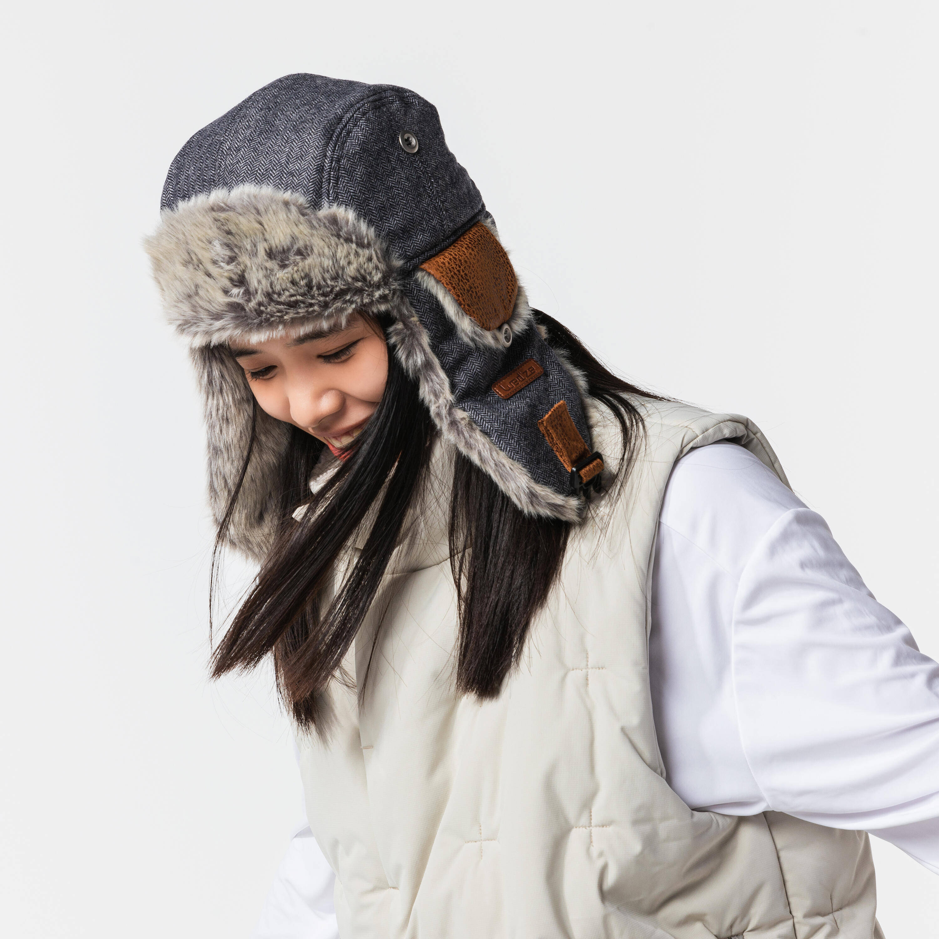 CRUISING FUR SKIING USHANKA ADULT GREY -  2