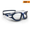 Swimming Goggles Mask Size L Clear Lenses -WHITE/ BLUE (Not for Diving)