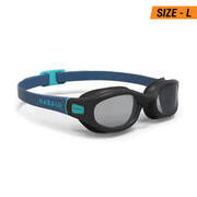 Swimming Goggles Size L Soft 100 Tinted Lenses Black Blue
