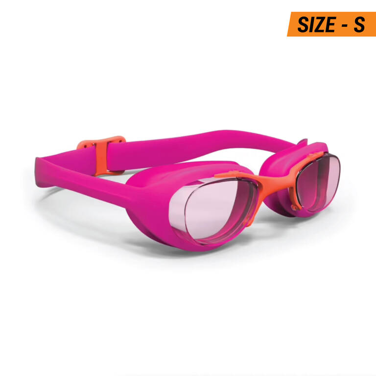 Swimming goggles XBASE - Clear lenses - Kids' size - Pink orange
