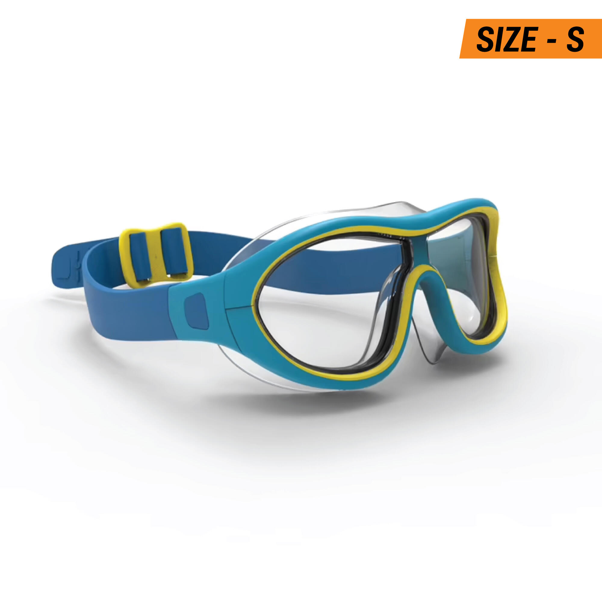 Gafas natación niños máscara Swimdow Azul Amarillo Cristales Claros 6/9