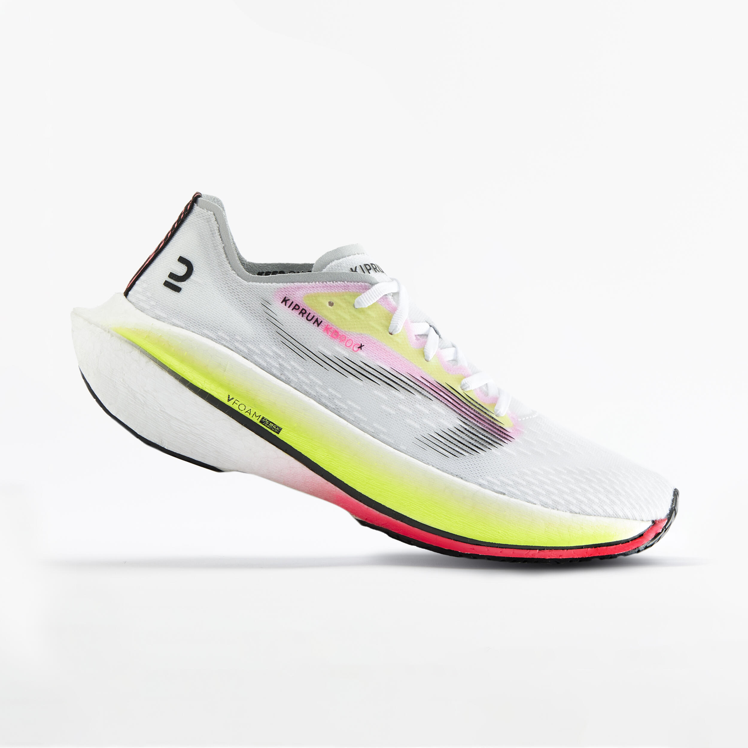 chaussures de running avec plaque carbone femme kiprun kd900x blanche - kiprun