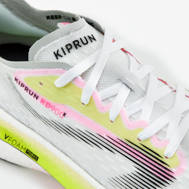 Zapatillas de running placa carbono hombre Kiprun KD900X blancas