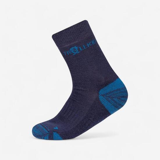 CHAUSSETTES RANDONNÉE NEIGE LAINE DE MÉRINOS JUNIOR - PREIKESTOLEN BLEU