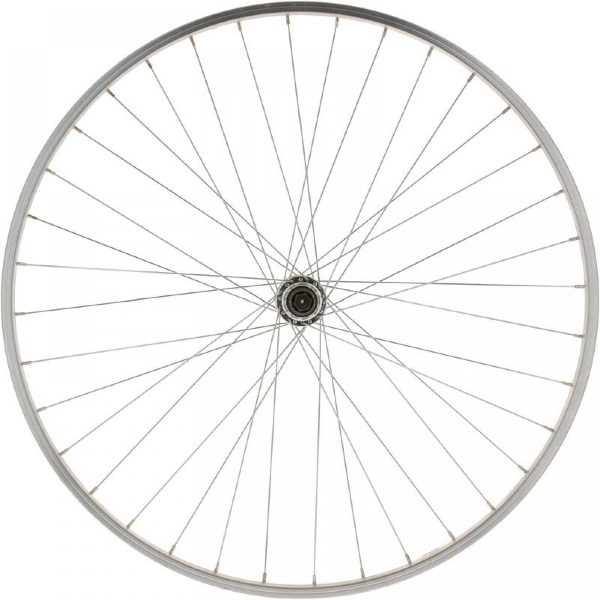 Wheel 28" Rear Single Wall Rim Freewheel V-Brake Screw  Hybrid Bike - Silver -  3