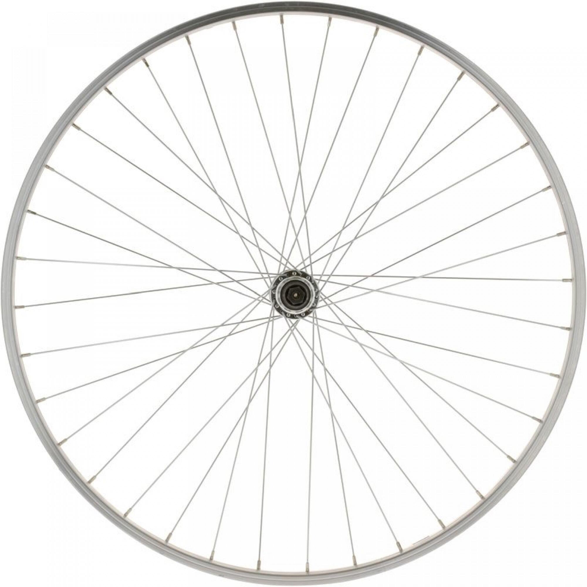 ACHTERWIEL HYB 28" / ENKELWANDIG / Freewheel / V-brake/ Schroef / Zilver 3/3