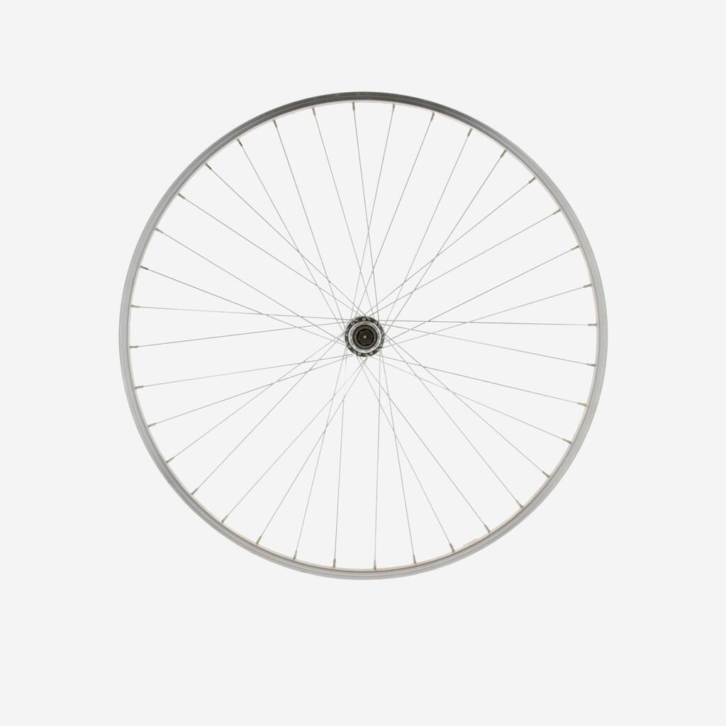 ROUE VTC 28"/ Arrière/ Simple Paroie/ Roue Libre/ V-Brake/ Vis/ Argent