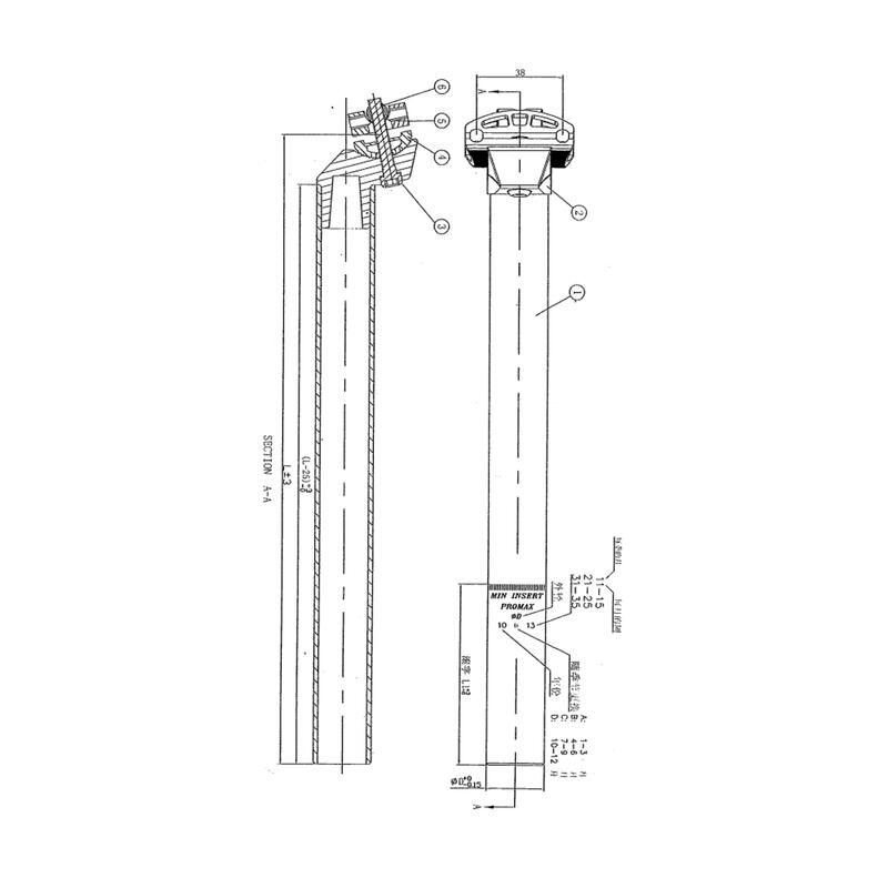 Alumínium nyeregcső, 27,2 mm átmérő, 250 mm hosszú, ezüstszínű