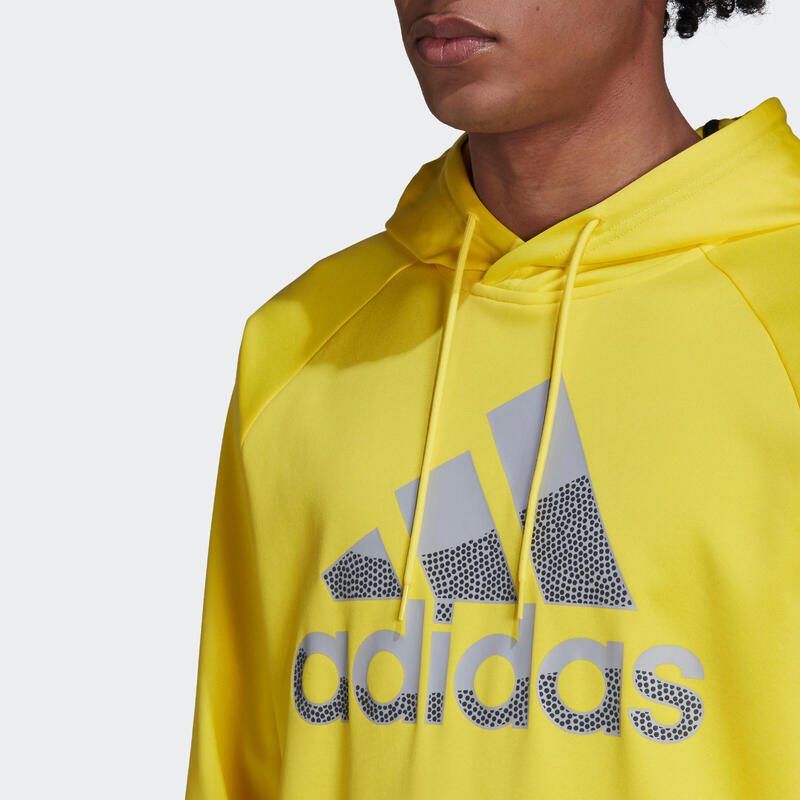 Sweat-shirt adidas à capuche jaune avec logo