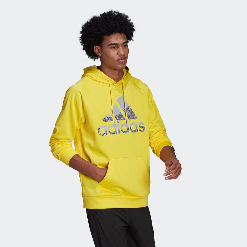Sweat-shirt adidas à capuche jaune avec logo
