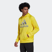 Sweat-shirt adidas à capuche jaune avec logo