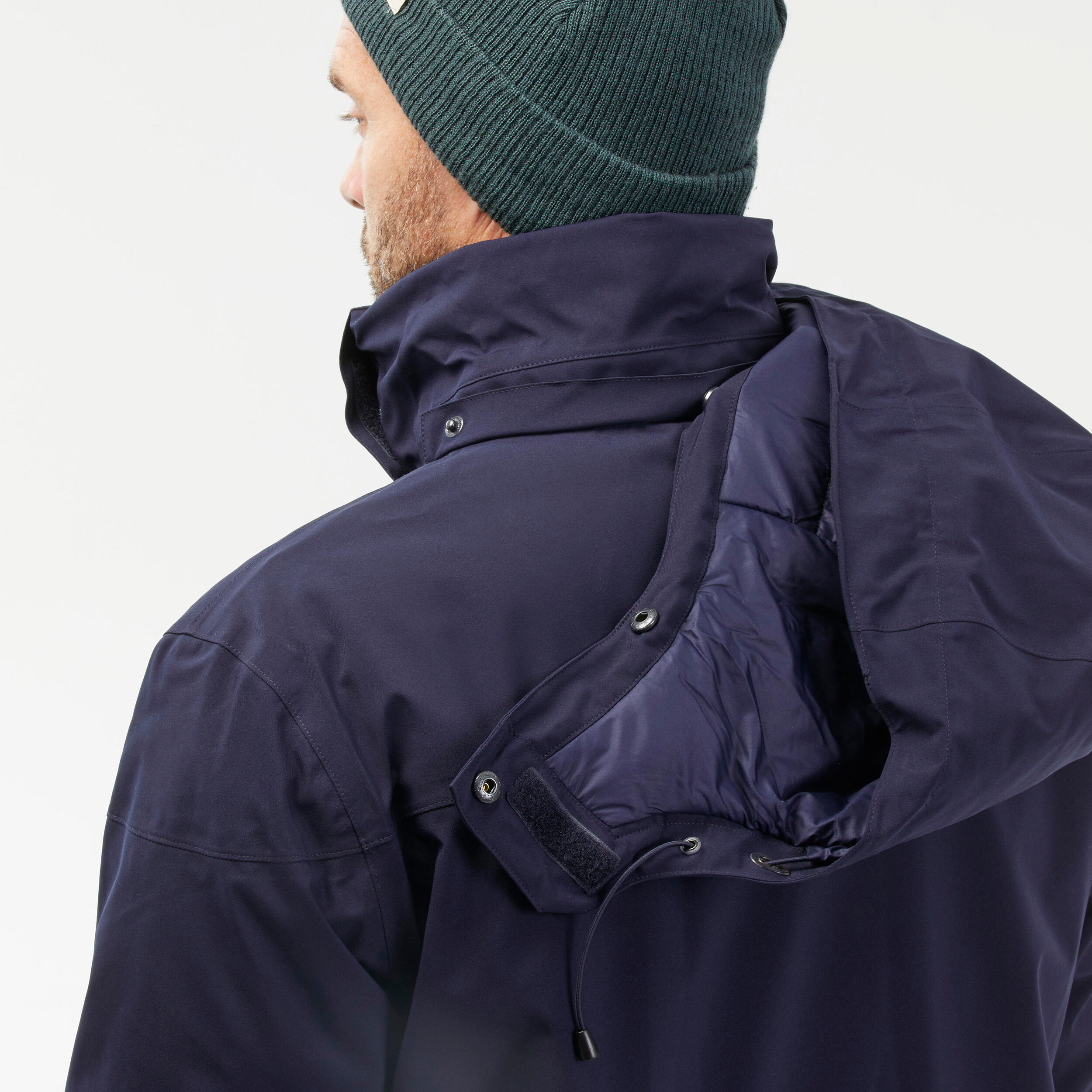 Men’s Waterproof Winter Jacket - SH 500 Blue - Asphalt blue - Quechua ...