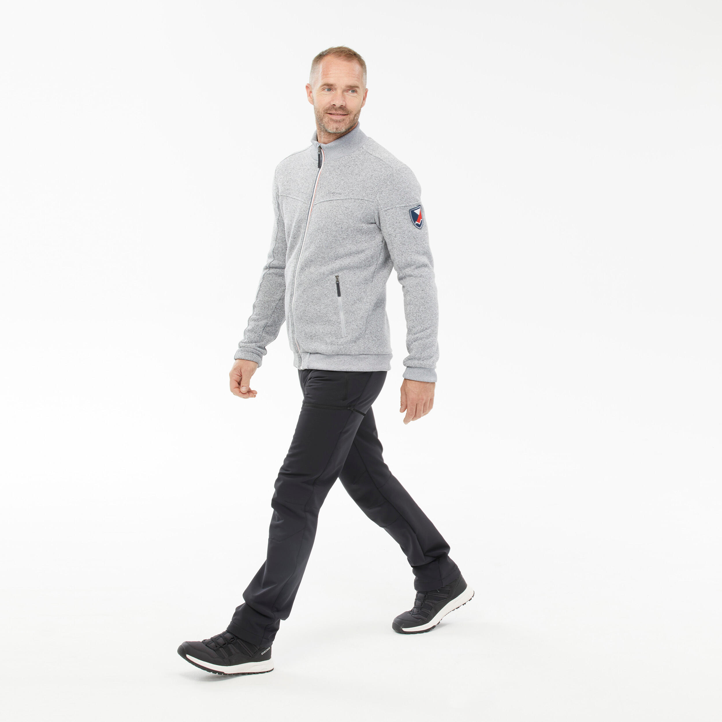 Men’s warm hiking fleece jacket NH100 - Grey 9/9