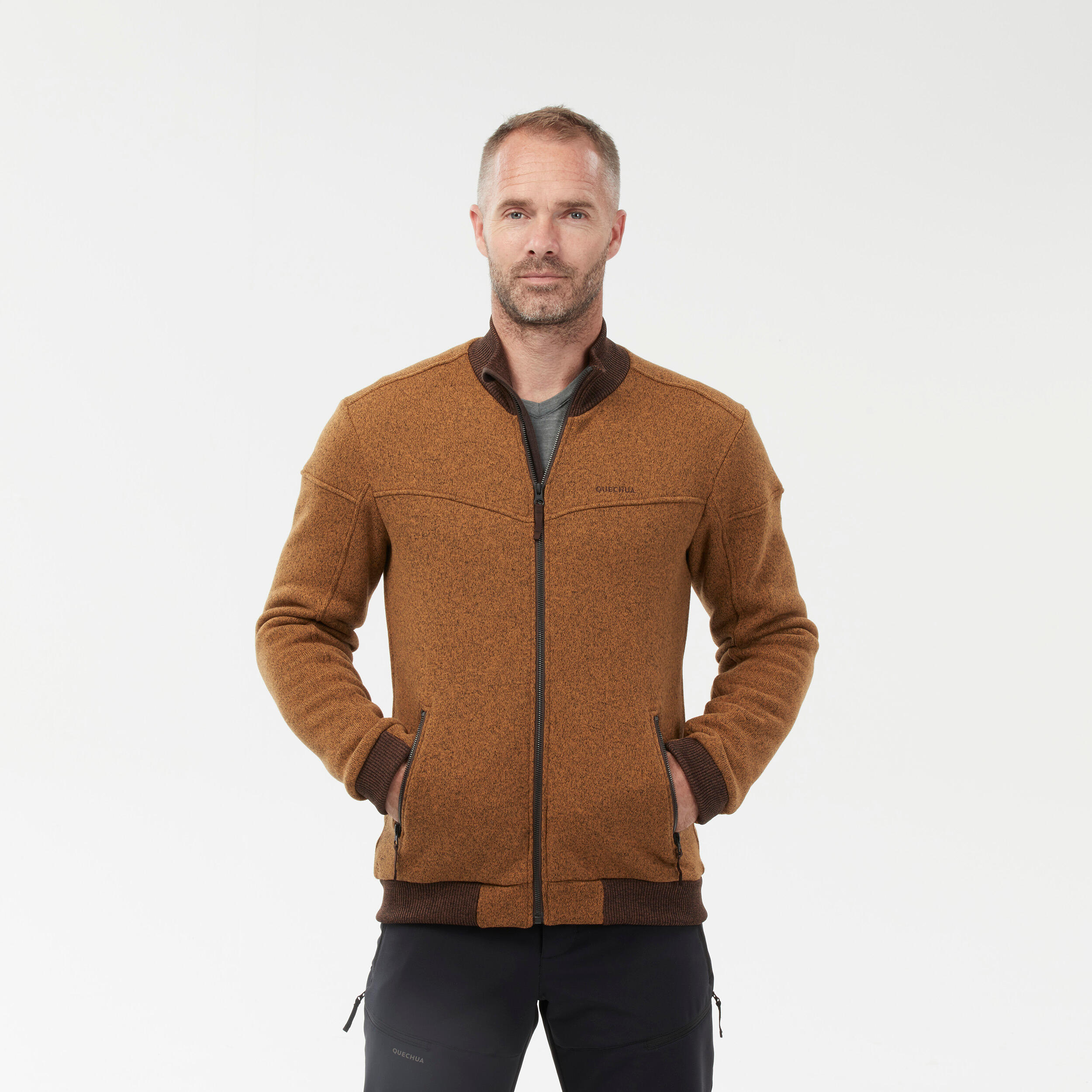 Men’s Fleece Jacket - SH 100 Brown